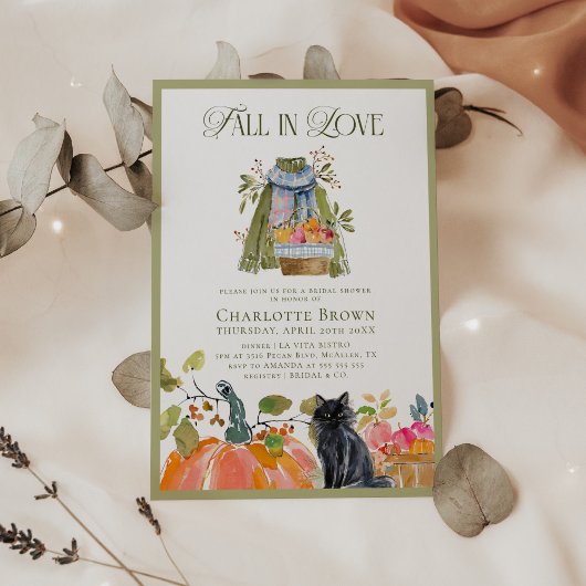 Moderner Blumenfall in der Liebe Brautparty Einladung