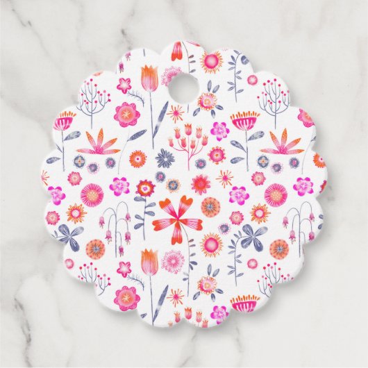 Moderner Blumengarten Geschenkanhänger (Vorderseite)