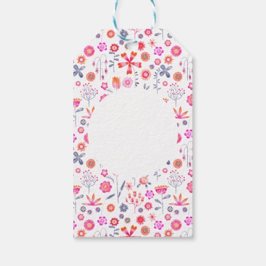 Moderner Blumengarten Geschenkanhänger (Rückseite)