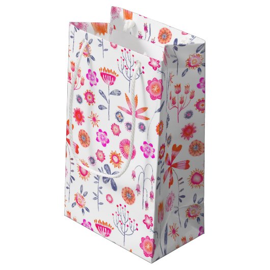 Moderner Blumengarten Kleine Geschenktüte (Rückseite Schrägansicht)
