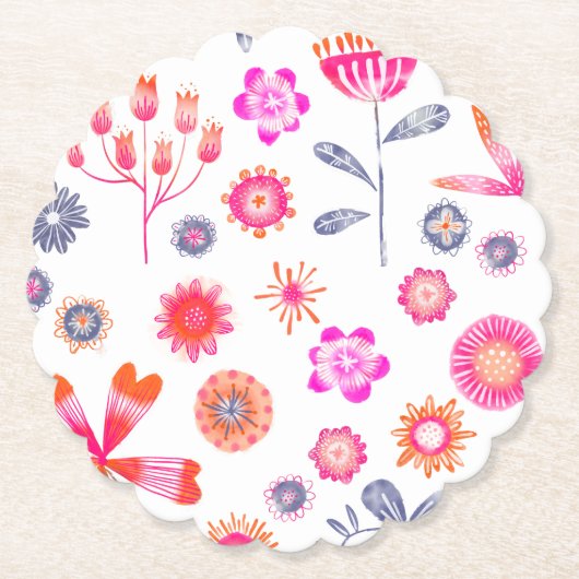 Moderner Blumengarten Untersetzer (Vorderseite)