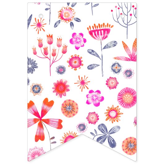 Moderner Blumengarten Wimpelkette (Dritte Fahne)