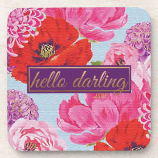 Moderner Blumenhallo Darling Square Untersetzer