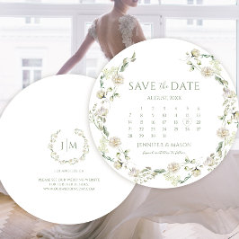 Moderner Blumenkalender Save the Date Einladung