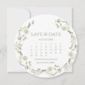 Moderner Blumenkalender Save the Date Einladung (Vorderseite)