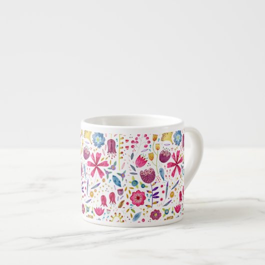 Moderner Blumenkeller Espresso Cup Espressotasse (Vorderseite Rechts)