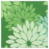 Moderner Blumenkimono-Druck, Limones Grün Stoff (Nahaufnahme)