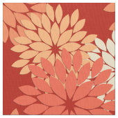 Moderner BlumenKimono-Druck, Mandarine Stoff (Nahaufnahme)