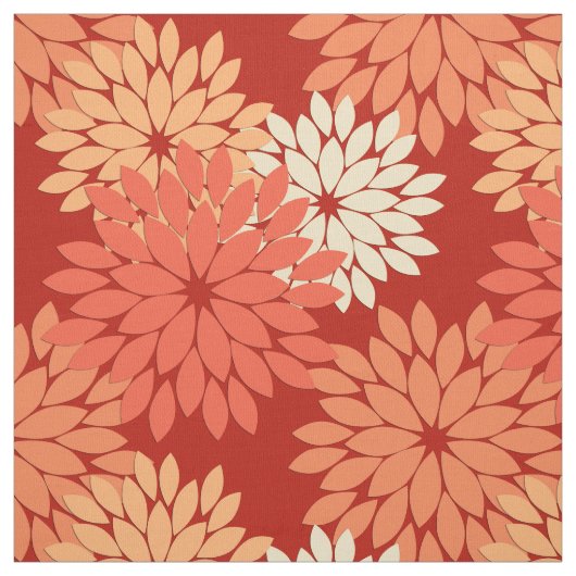 Moderner BlumenKimono-Druck, Mandarine Stoff (Muster)