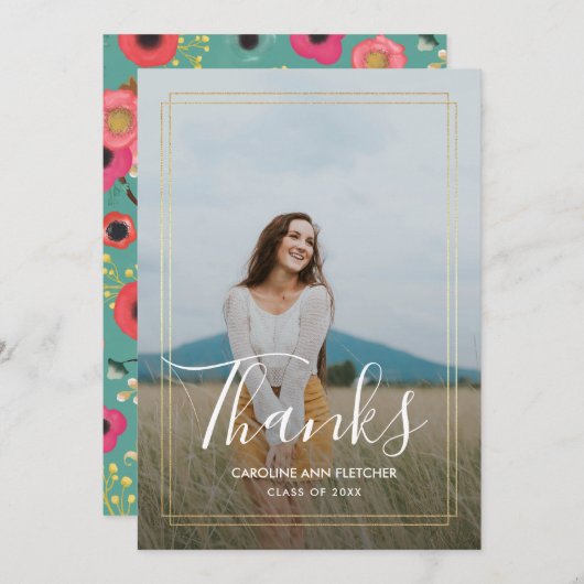 Moderner Blumenkohl-Abschluss Vielen Dank für Ihre Ankündigung (Vorne/Hinten)