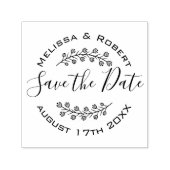 Moderner Blumenkranz Hochzeit - Termin merken Permastempel (Design)
