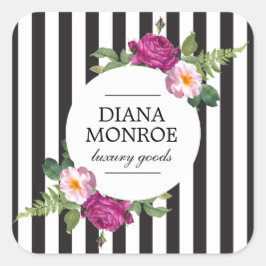 Moderner Blumenkranz Quadratischer Aufkleber
