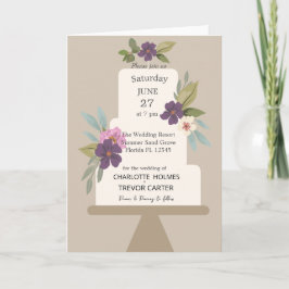 Moderner Blumenkuchen Einladung