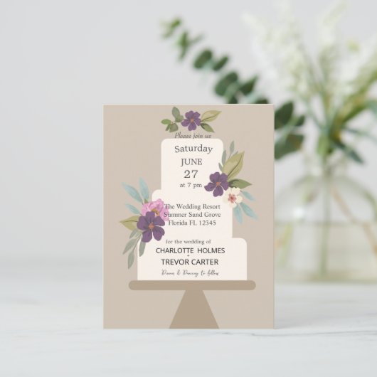 Moderner Blumenkuchen Postkarte (Stehend Vorderseite)