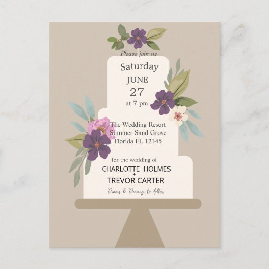 Moderner Blumenkuchen Postkarte (Vorderseite)