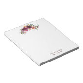 Moderner Blumenname Personalisiert Notizblock (angewinkelt)