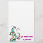 Moderner Blumennotizblock Briefpapier (Vorderseite)