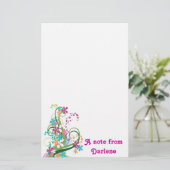 Moderner Blumennotizblock Briefpapier (Stehend Vorderseite)