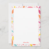 Moderner Blumenrosa Individuelle Name Multicolor P Dankeskarte (Vorderseite)