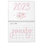 Moderner Blumenrosa Kalender 2023 (Jan 2026)