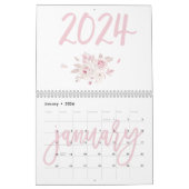 Moderner Blumenrosa Kalender 2024 (Jan 2026)