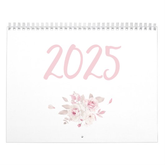 Moderner Blumenrosa Kalender 2025 (Titelbild)