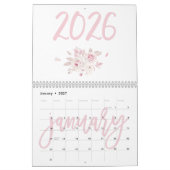 Moderner Blumenrosa Kalender 2026 (Jan 2027)