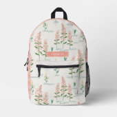 Moderner Blumenrucksack Bedruckter Rucksack (Vorderseite)
