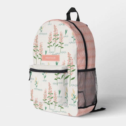Moderner Blumenrucksack Bedruckter Rucksack (Rückseitige Ecke Rechts)