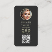 Moderner Blumenschlüssel Realtor Real Anwesen Blac Visitenkarte (Rückseite)