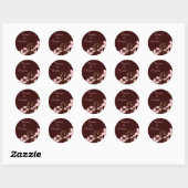 Moderner Blumensticker Klein Runder Aufkleber (Blatt)