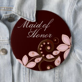 Moderner BlumenTrauzeugin-Knopf Button (Beispiel)