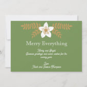 Moderner Blumenurlaub Feiertagskarte (Vorderseite)