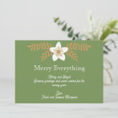 Moderner Blumenurlaub Feiertagskarte (Stehend Vorderseite)