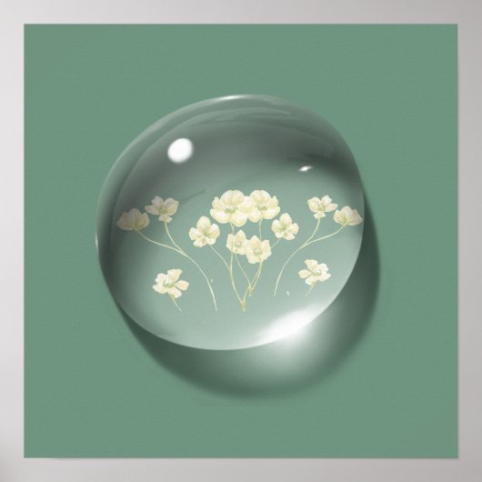 Moderner Blumenwassertropfen Poster (Vorne)