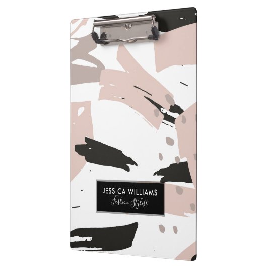 Moderner Blush Crash Brush Strokess Klemmbrett (Links)