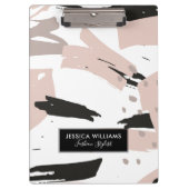 Moderner Blush Crash Brush Strokess Klemmbrett (Vorderseite)