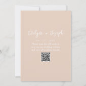 Moderner Blush Elegant Boho QR Code Hochzeit Einladung (Rückseite)