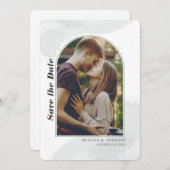 Moderner Blush Elegantes Foto Save the Date (Vorne/Hinten)