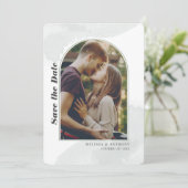 Moderner Blush Elegantes Foto Save the Date (Stehend Vorderseite)