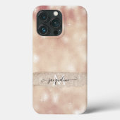 Moderner Blush Glitzer Rose Gold Sparkinscript Nam Case-Mate iPhone Hülle (Rückseite)