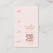 Moderner Blush - HochzeitsrSVP Visitenkarte (Vorderseite)