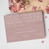 Moderner Blush Pink Fun Words Junggeselinnen-Absch Folieneinladung