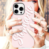 Moderner Blush Pink Minimaler Skriptname Case-Mate iPhone Hülle
