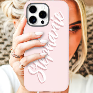 Moderner Blush Pink Minimaler Skriptname iPhone 16 Pro Max Hülle
