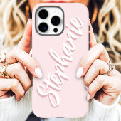 Moderner Blush Pink Minimaler Skriptname Case-Mate iPhone Hülle