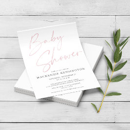 Moderner Blush Pink Script Baby Dusche FLYER