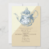 Moderner Blush Teapot | Bridal Tea Party | Benutze Einladung (Vorderseite)