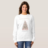 Moderner Blush-Weihnachtsbaum – Personalisierter F Sweatshirt (Vorne ganz)