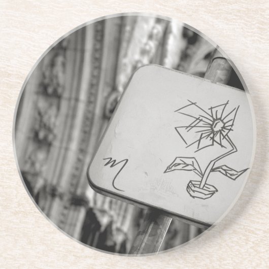 Moderner Blüten-Untersetzer Sandstein Untersetzer (Vorne)